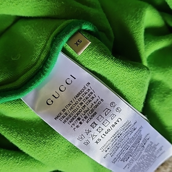 Gucci Velvet Neon Lime Green Zip Up Cardigan Sweater Jacket Sz. XS - Picture 6 of 10